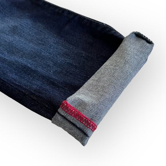 Carhartt Womens Capri Jeans Curvy Fit Dark Stonewashed Blue Leather Patch Cuffed - Picture 8 of 16